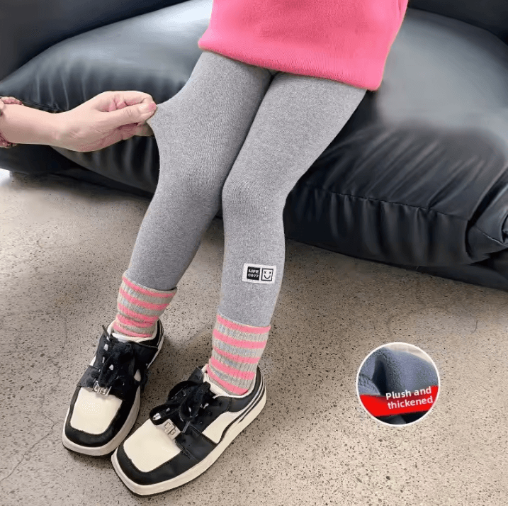 CozyFlannel Girls Winter Fleece Leggings – Thick Warm Toddler Fleece Lined Leggings for Soft All-Day Comfort