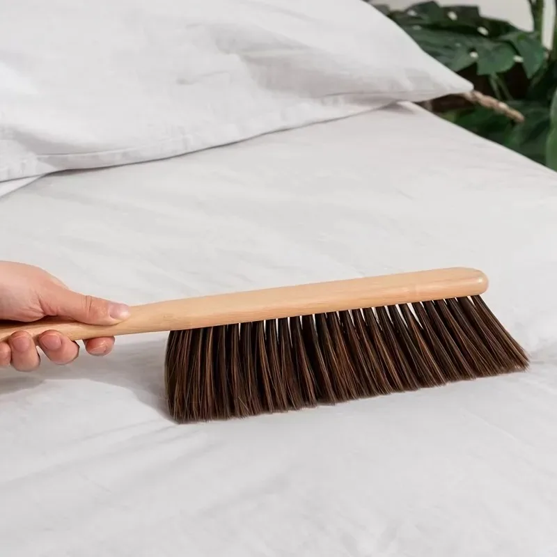 Coffee Powder Cleaning Brush with Natural Wood Handle, Anti Static Desktop Bar Grinder Bed Sweeping Tool