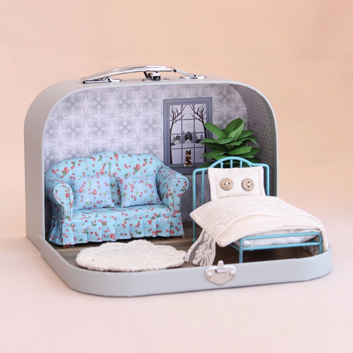 Miniature Dollhouse Furniture Gift Box Set