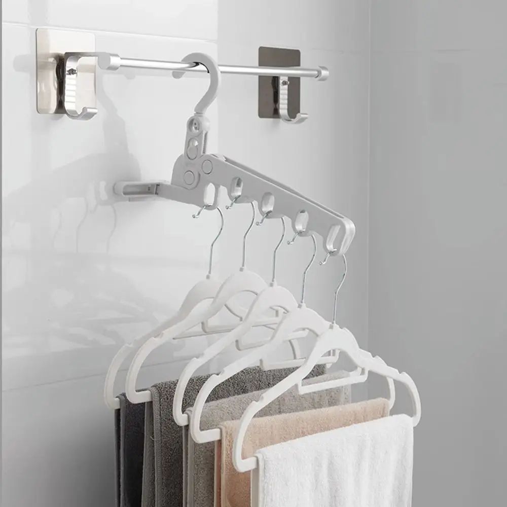 Foldable Travel Clothes Drying Rack with Adjustable Hooks