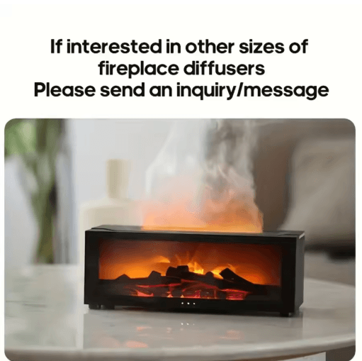 FlameMist USB Fireplace Humidifier Diffuser LED Flame Aroma Diffuser with Remote Control and Timer