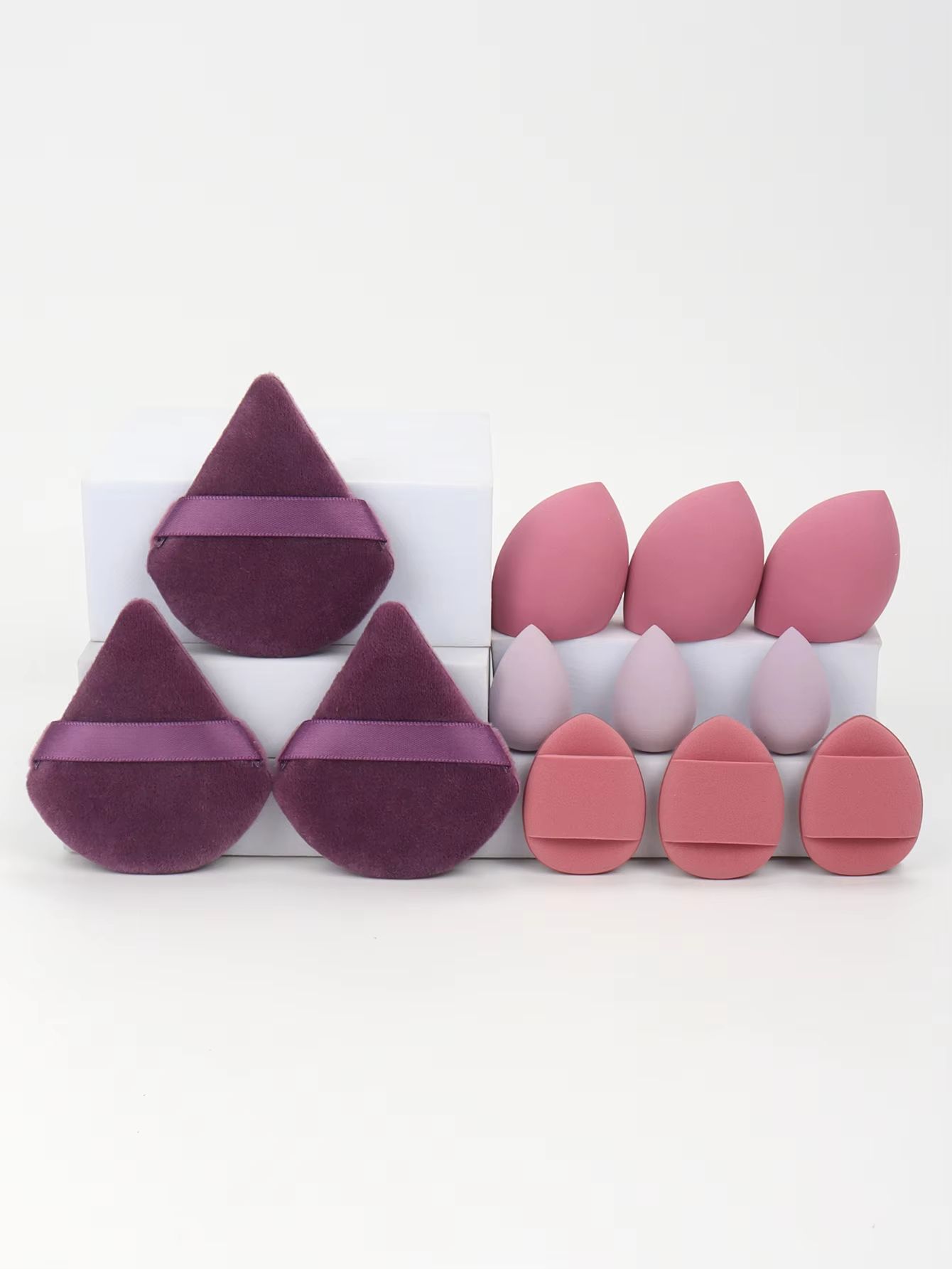 All-Purpose 12-Piece Makeup Sponge Set with Puffs and Beauty Eggs