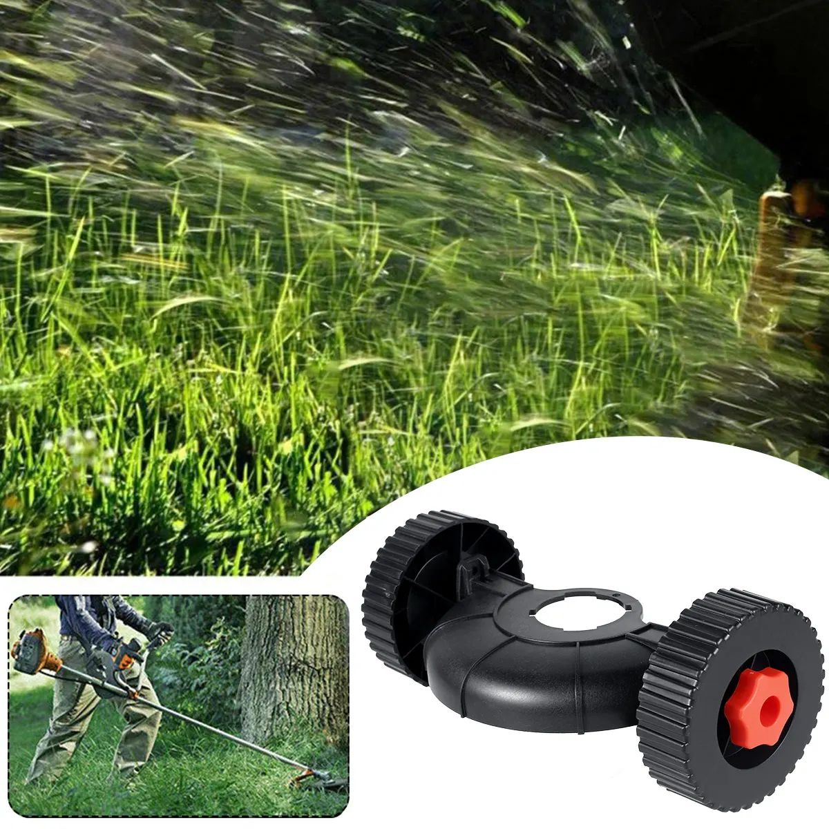 Lawn Trimmer Support Wheel Adjustable Auxiliary Wheel Attachment