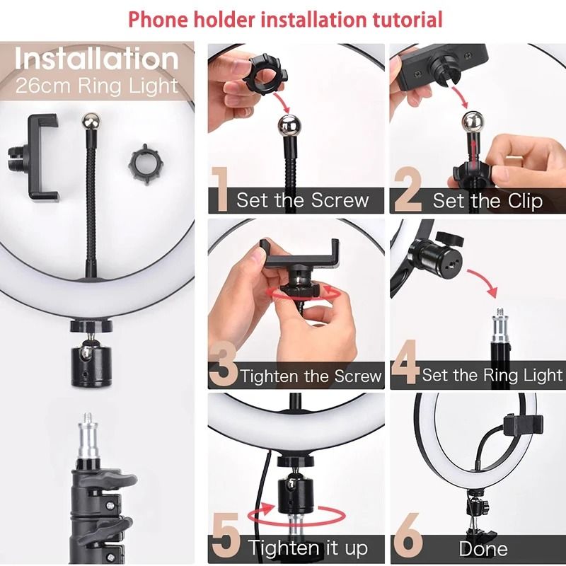 Professional High-Definition LED Studio Ring Light with Multi-Height Tripod and Bluetooth Control