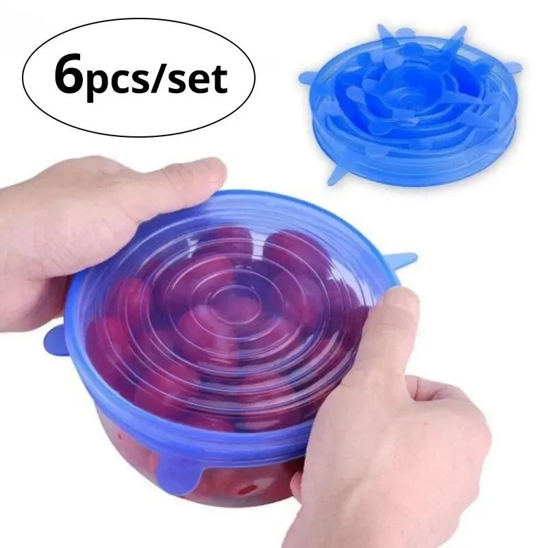 FreshSeal Reusable Silicone Stretch Lids 6 Piece Food Cover Set