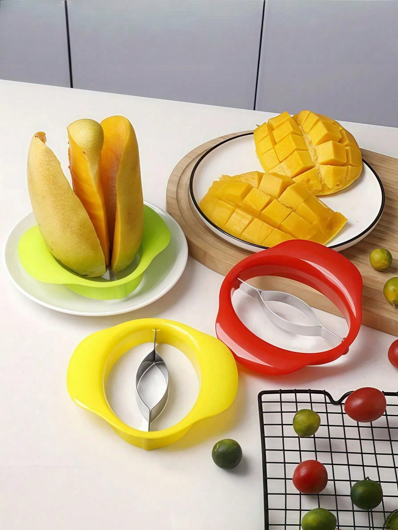 Ergonomic Mango Slicer and Mango Peeler Tool with Stainless Steel Pit Remover