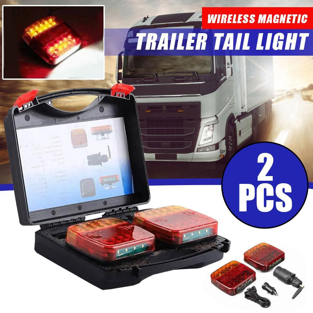 Rechargeable Rear Taillight Signal Warning Lamp, Wireless Magnetic Waterproof Trailer Light