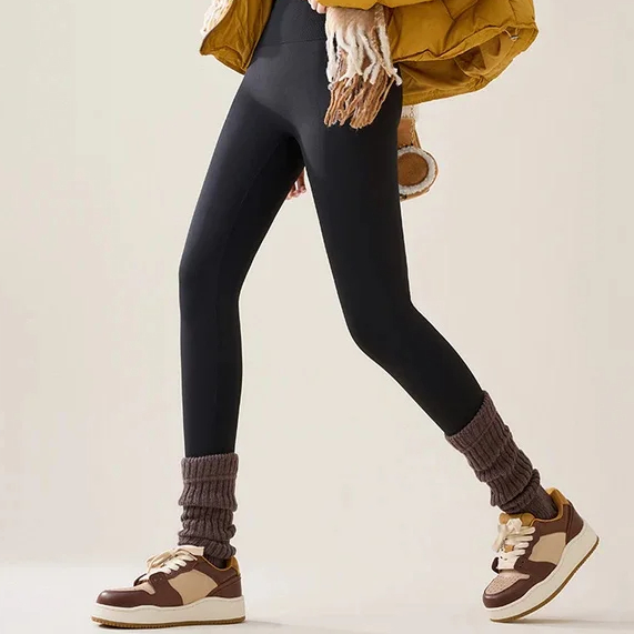 Autumn Winter High Waist Fleece Sharkskin Leggings – Thick Velvet Warm Leggings for Women