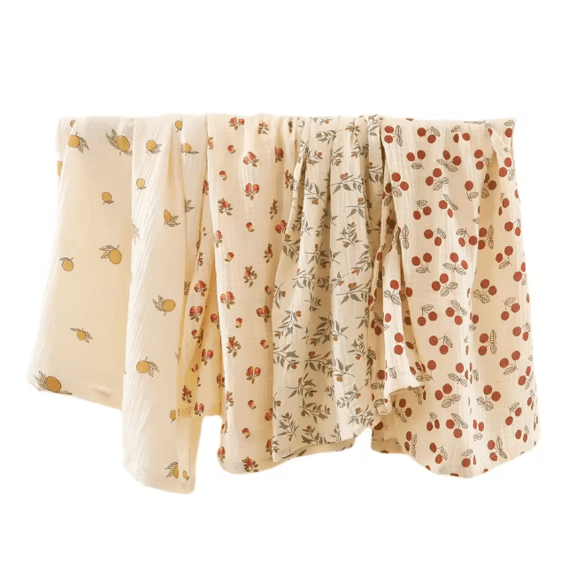BloomSoft Cotton Swaddle Blanket Floral Muslin Baby Wrap