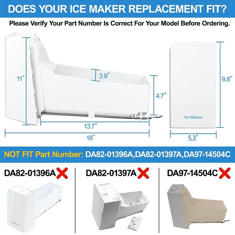Samsung Refrigerator Ice Bucket DA97-14474C Built In Electric Ice Dispenser Replacement