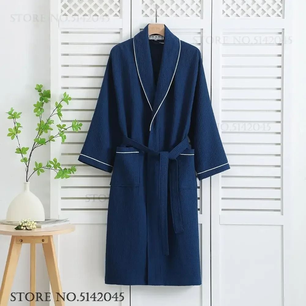 100% Cotton Couple Waffle Robe – Professional Kimono Bathrobe & Casual Summer Loungewear
