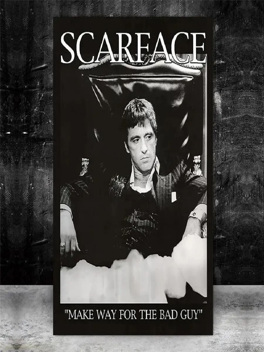 Al Pacino Scarface Gangster Poster – Iconic Movie Art Canvas Painting & Wall Picture for Living Room Decor
