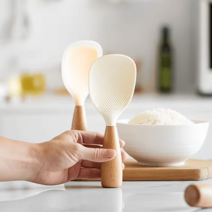 High-Temperature Silicone Cooking Spoon – Non-Stick Rice & Pot Spoon with Anti-Scald Handle
