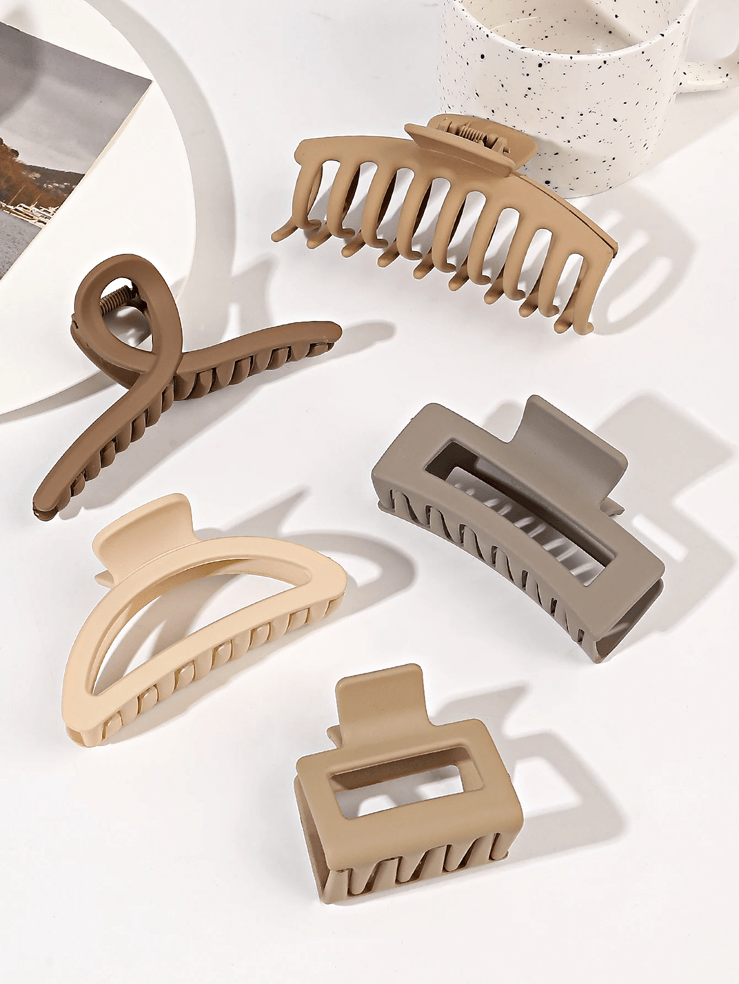 FlexiHold Mixed Shape Strong Grip Hair Claw Clips Set