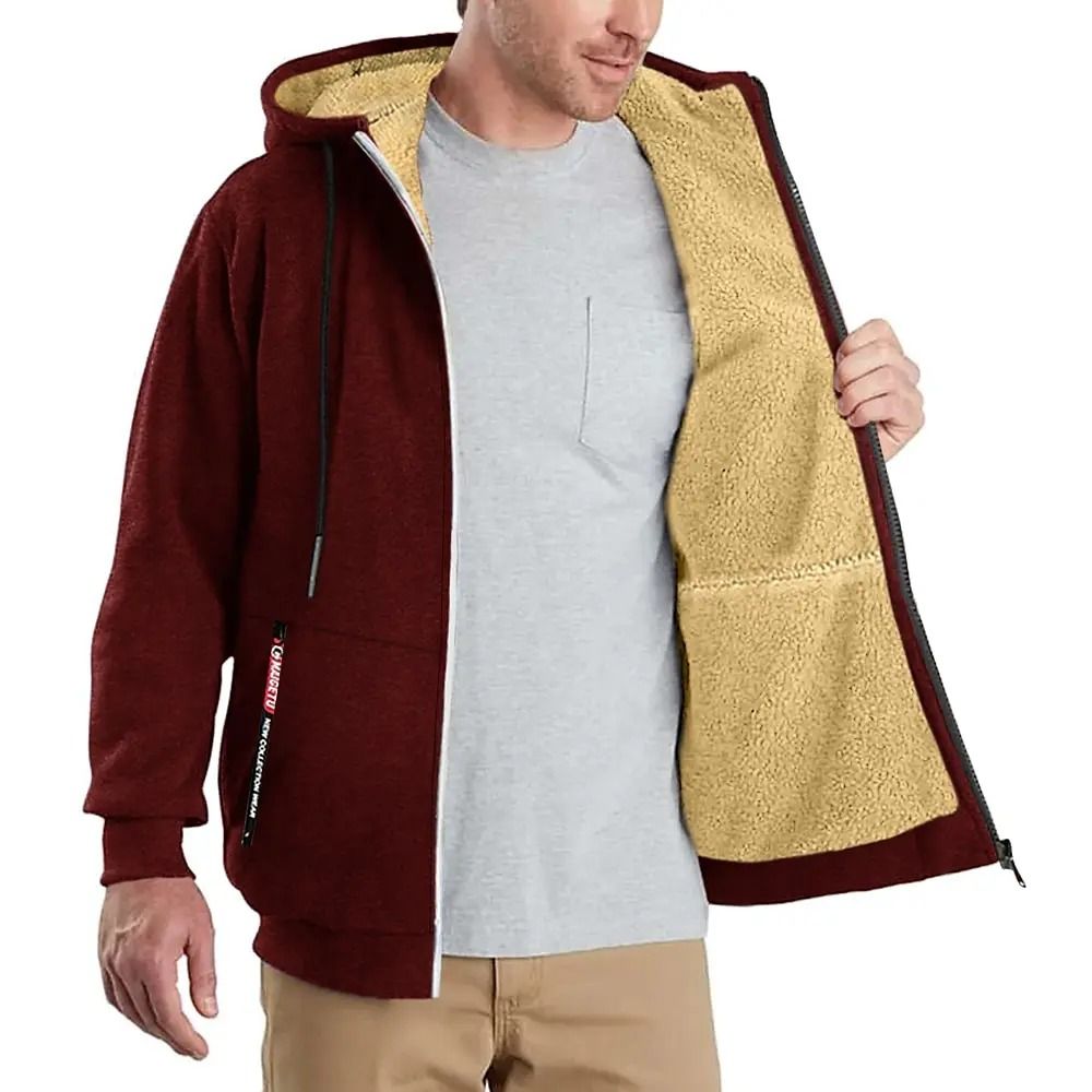 Mens Zip Up Fleece Hoodie Jacket Casual Winter Streetwear