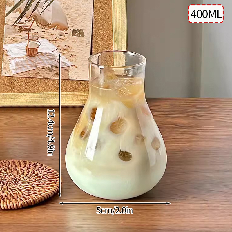 Creative Wave Shape Iced Coffee Tumbler Cup, Transparent Drinking Glass, Ripple Water Juice Milk Tea Mug