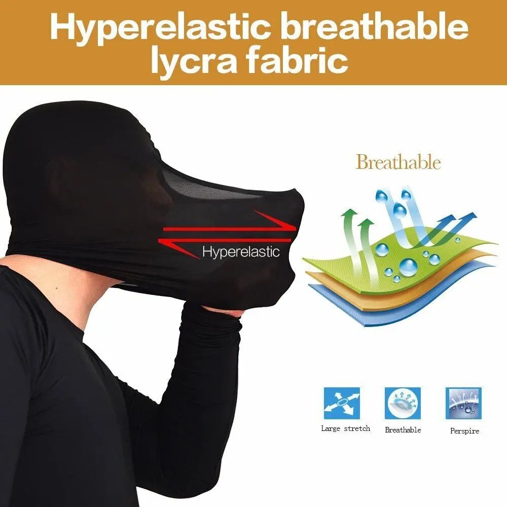 Tactical UV Protection Balaclava Full Face Mask Windproof Ski Sun Hood and Biker Helmet Liner