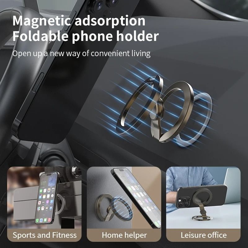 Double Magnetic Phone Ring Stand – Ultra-Strong Foldable Metal Bracket