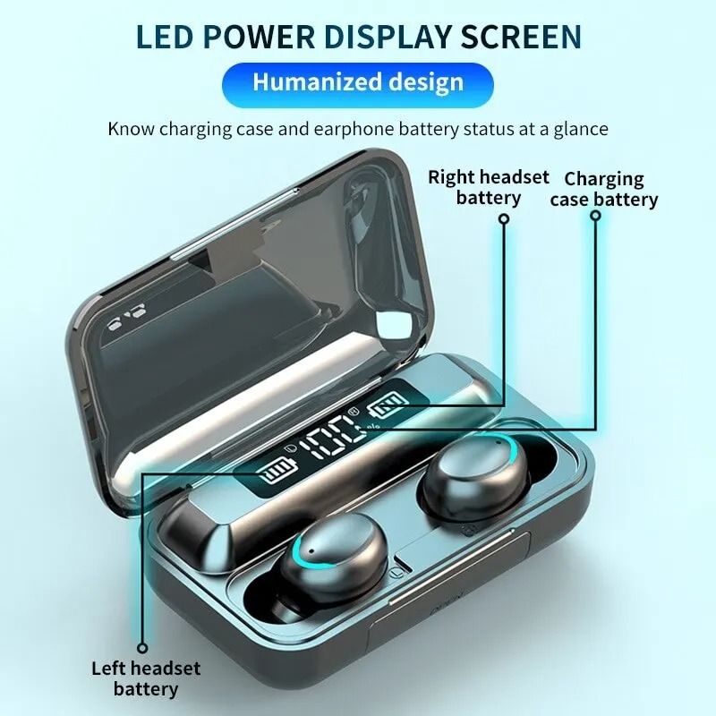 Wireless Bluetooth Earbuds with LED Display Waterproof TWS Headphones