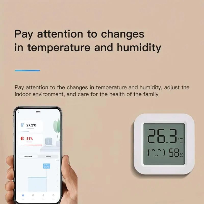 Tuya Smart Temperature & Humidity Sensor – Wireless BT 5.0 Indoor Hygrometer for Home Automation