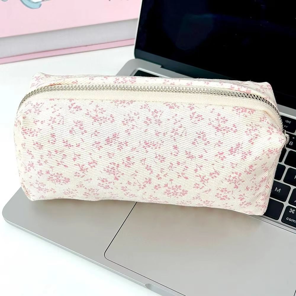 Large Cute Floral Pen Bag Multi-Function Stationery Organizer Pouch
