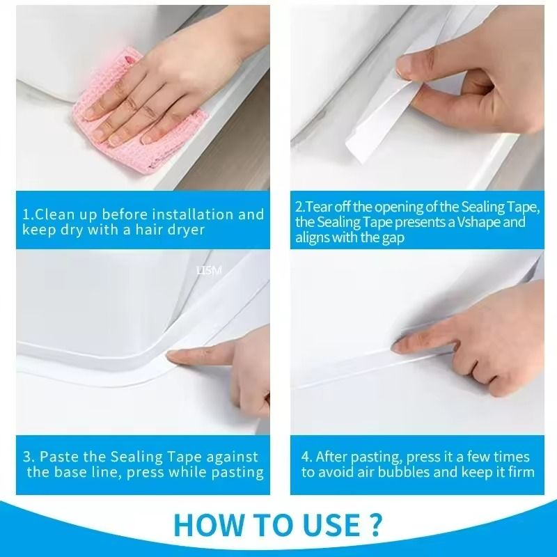 Waterproof PVC Bathroom & Kitchen Sealing Tape – Self-Adhesive Caulk Strip for Sinks & Showers