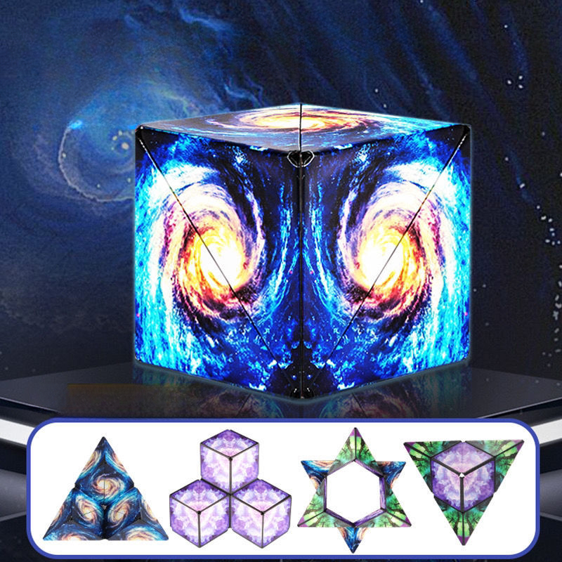 Shasibo Magnetic Cubes, Magic Infinite Cosmic Cube, Changeable Magnet Fidget Cubes, AntiStress Flip Cubic Puzzle Toy
