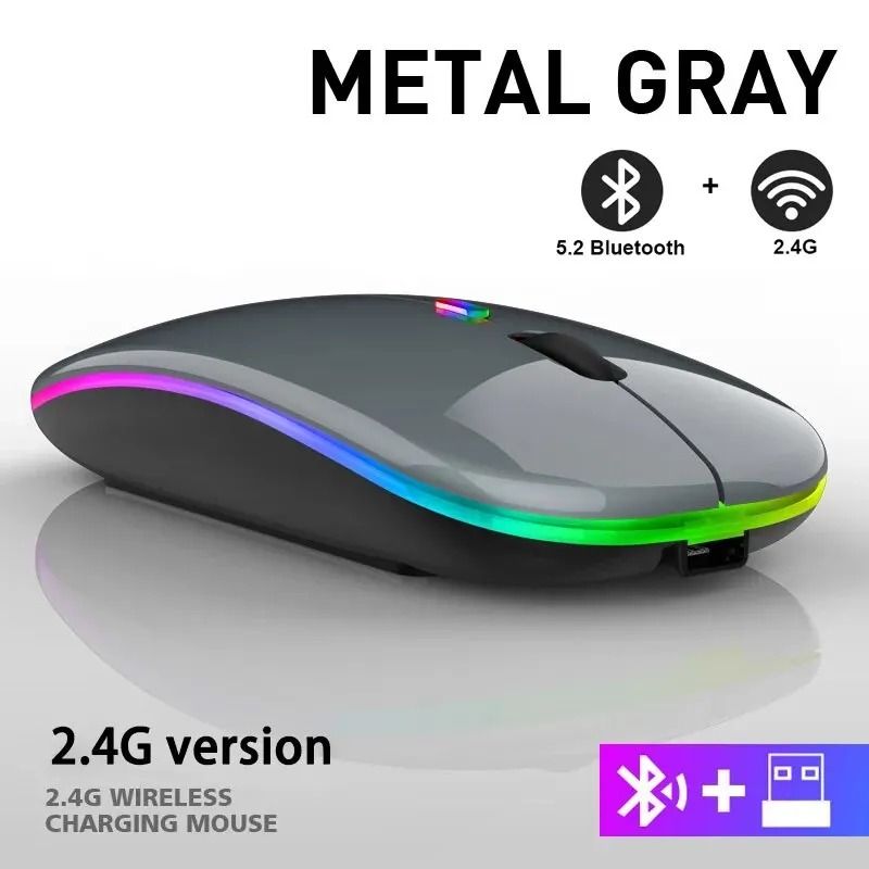 Wireless RGB Rechargeable Bluetooth Mouse