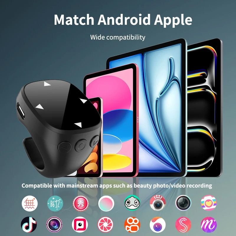 JX-13 Smart Fingertip Remote Ring – Bluetooth Wireless Controller – High-Yield Mobile Media & Page Turner Hub