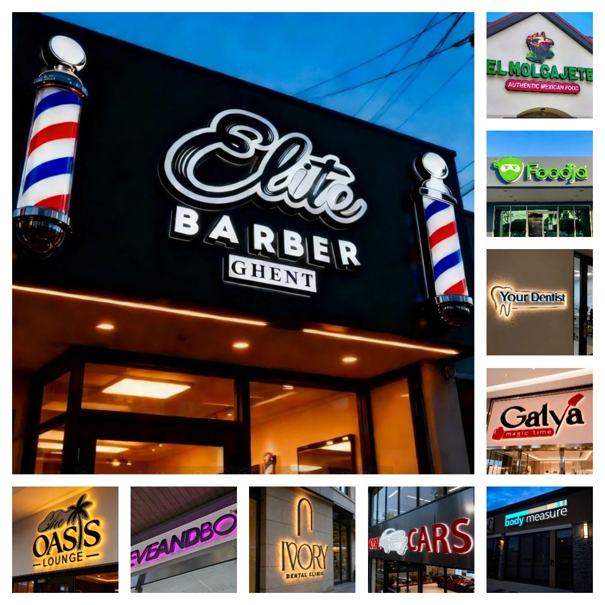 Custom LED Business Sign 3D Backlit Metal Logo Signage