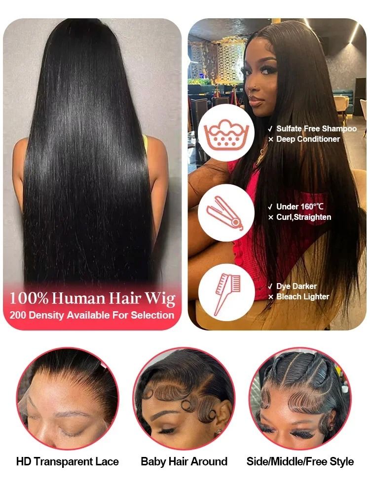 Bone Straight HD Lace Human Hair Wig