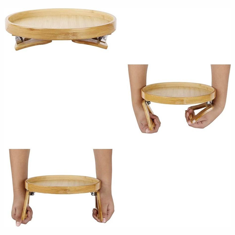 Wooden Sofa Armrest Clip On Tray Table