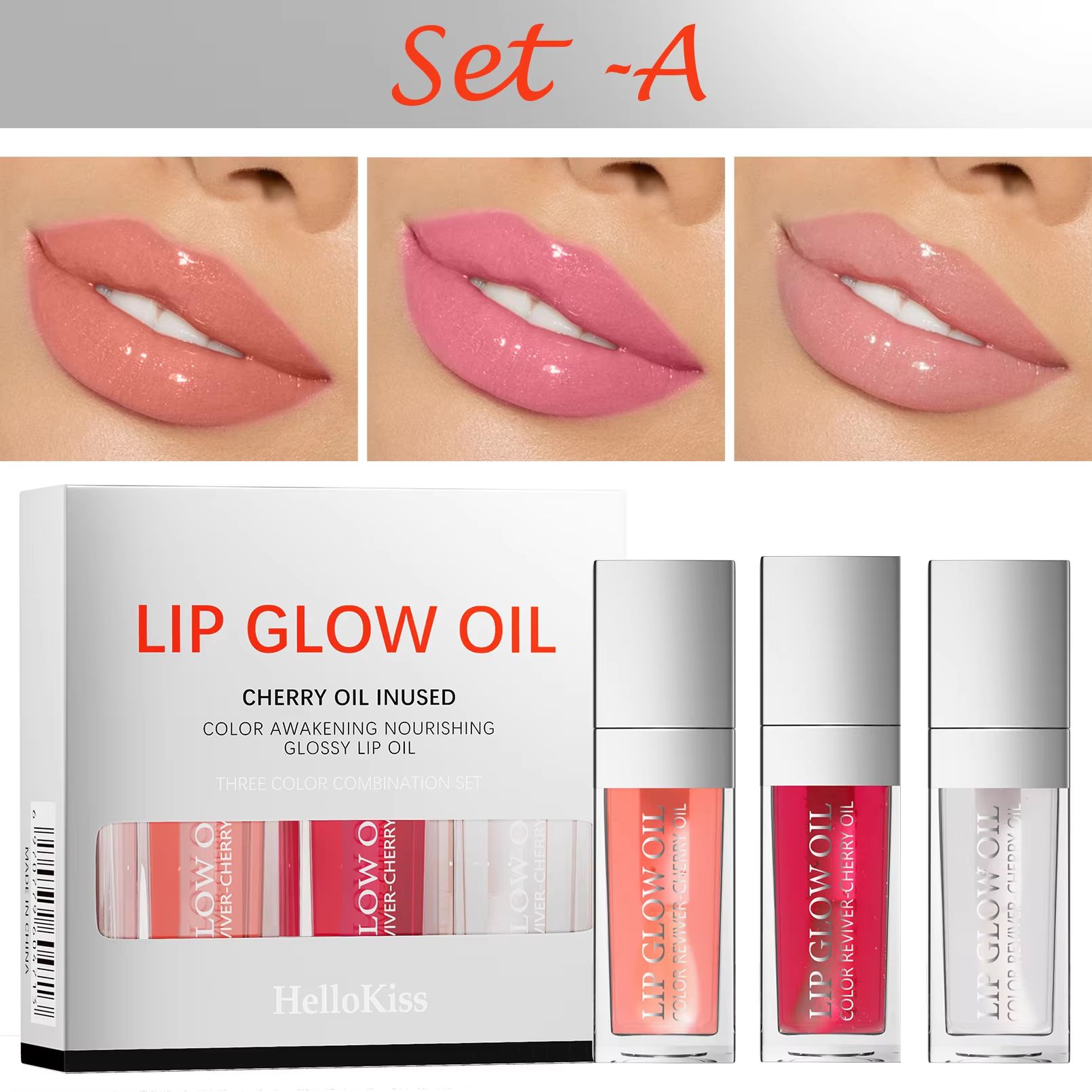 Crystal Jelly Lip Oil Set Hydrating Lip Plumper Gloss Tinted Lip Glow Collection
