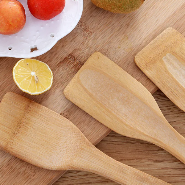Bamboo Wood Kitchen Slotted Spatula Eco Friendly Cooking Utensil for Mixing, Stirring, and Serving