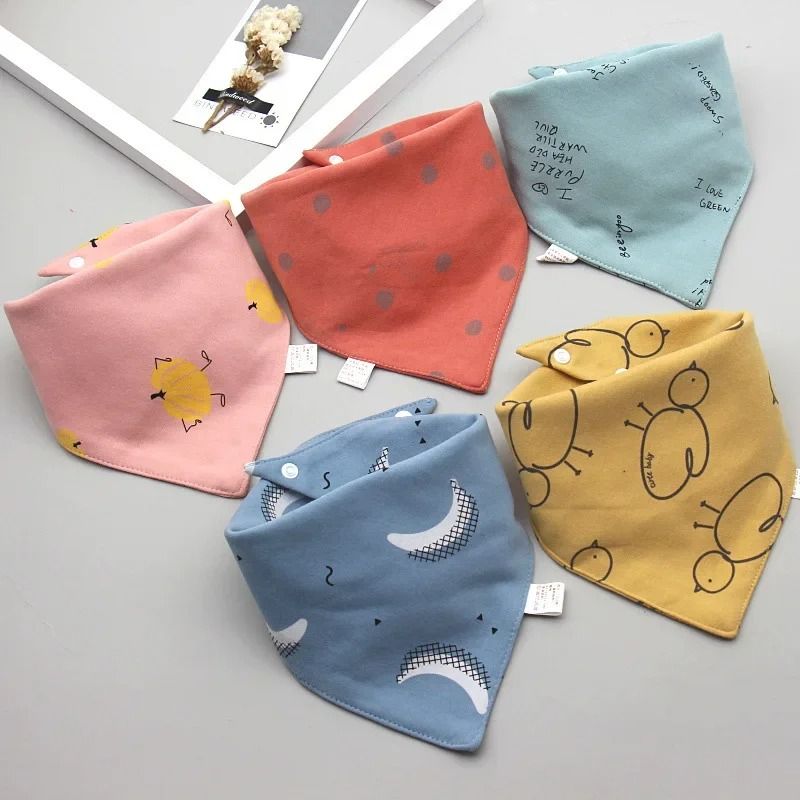 Pure Cotton 360° Waterproof Bandana Bibs (5-Pack)