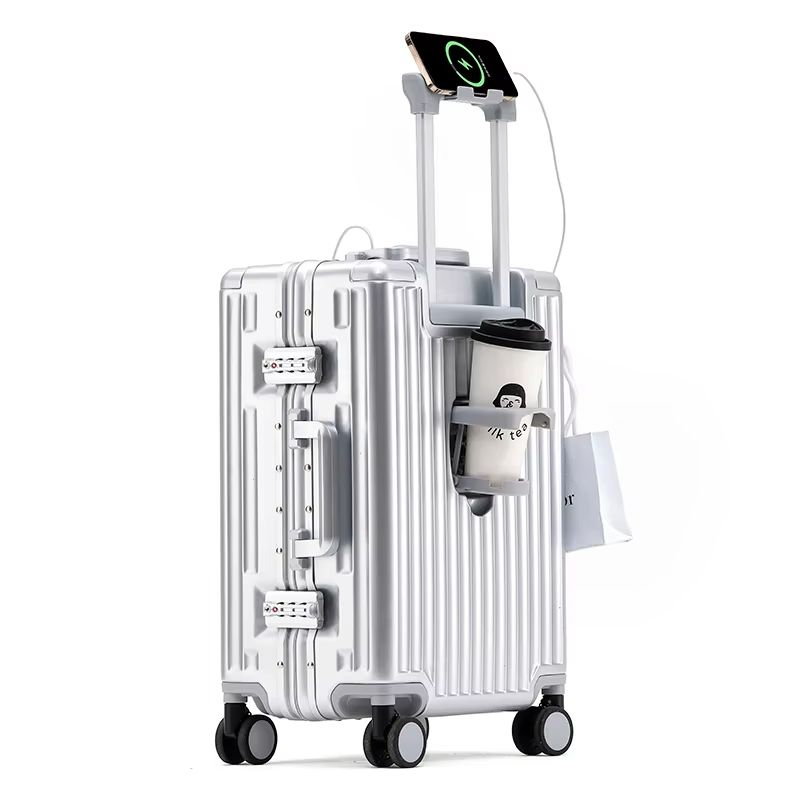 SkyBoard 20-Inch Aluminum Frame Smart Carry-On Trolley Suitcase