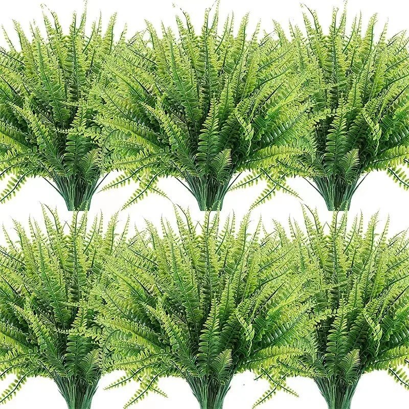 Artificial Plants Summer Decoration, Fake Plants Greenery Artificial Plants Boston Ferns, Outdoor UV Resistant