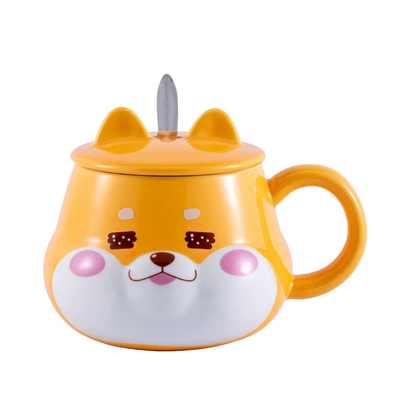 Creative Ceramic Mug with Lid, Cute Household Breakfast Mugs, Office Coffee Cup, Couple Water Cups Drink ware
