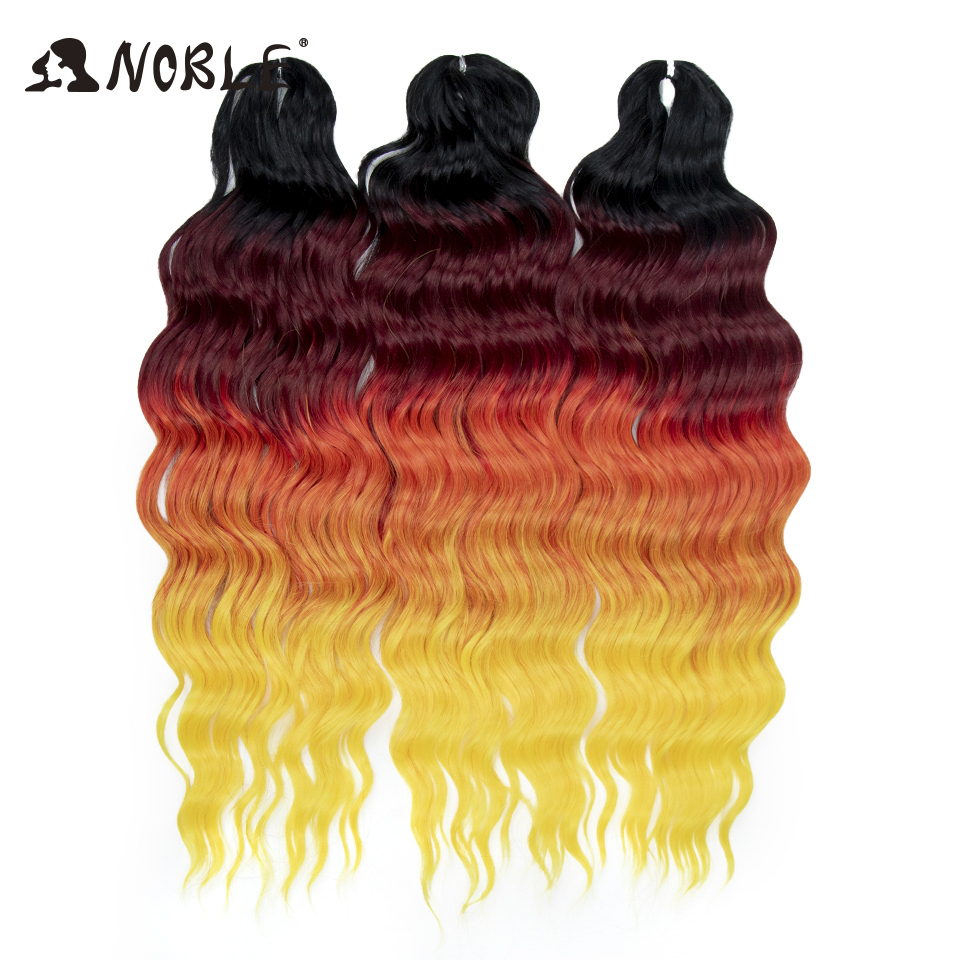 Noble Hair Synthetic Loose Deep Wave Braiding Hair Extensions Ombre Blonde Twist Crochet Curly Water Wave Braid