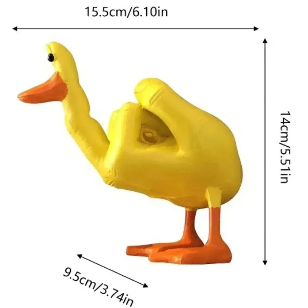Funny Middle Finger Duck Statue