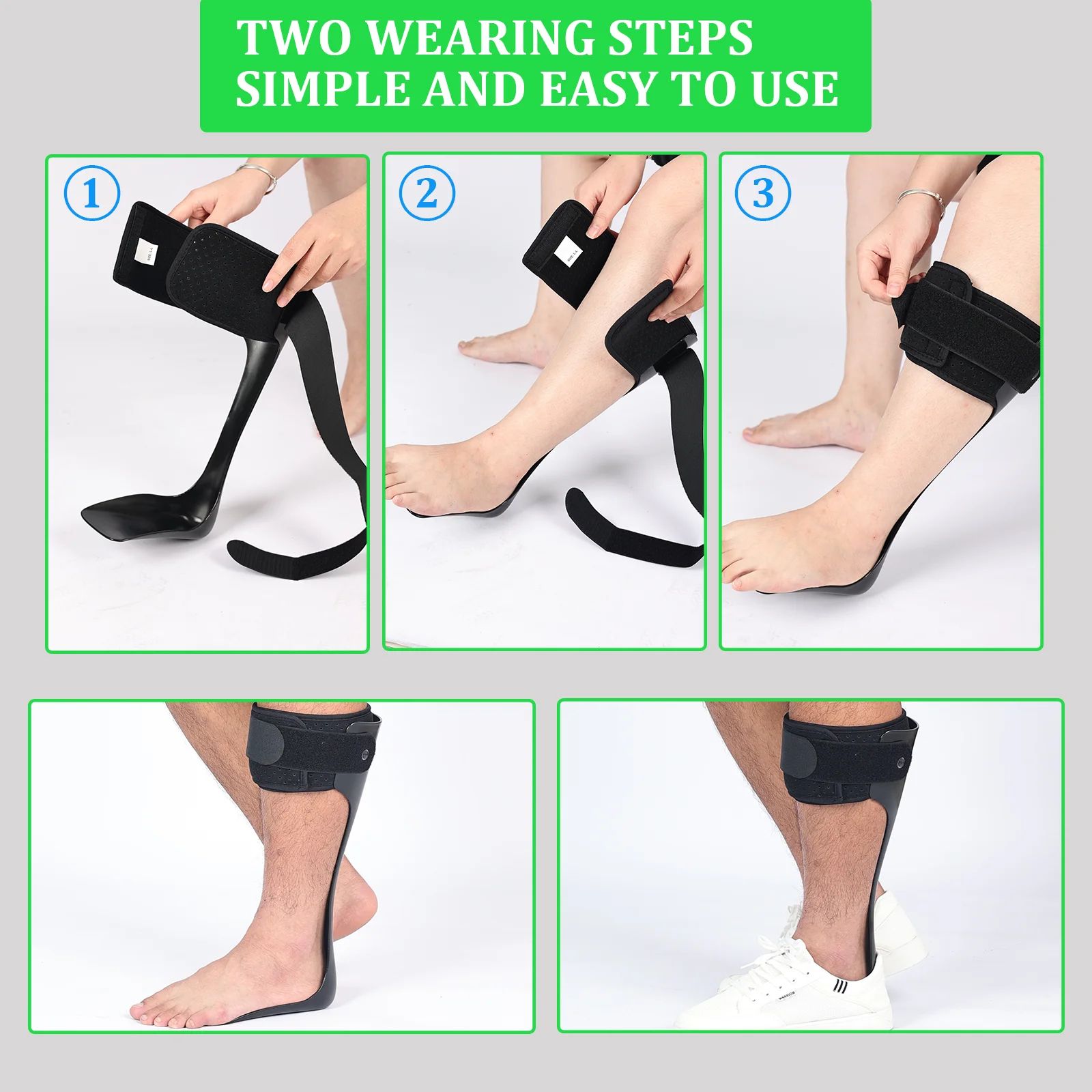 Foot Drop Brace for Daily Walking, Lightweight AFO for Stroke, Nerve & Joint Support