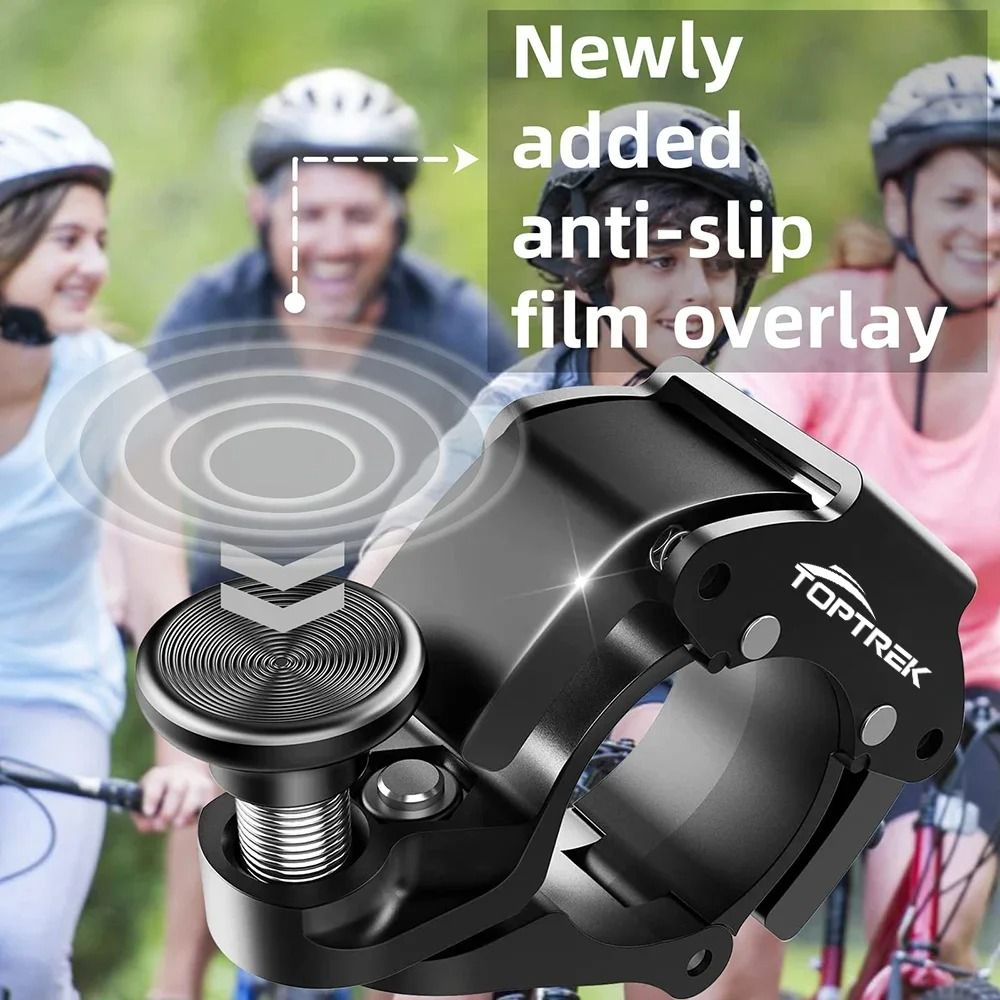 Toptrek Stainless Steel Bicycle Bell | High-Resonance MTB Handlebar Horn for Safety (22.2mm-22.8mm)