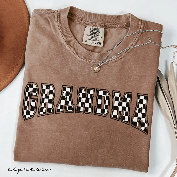 Checkered Grandma Shirt Retro Comfort Colors Grandma Gift Tee