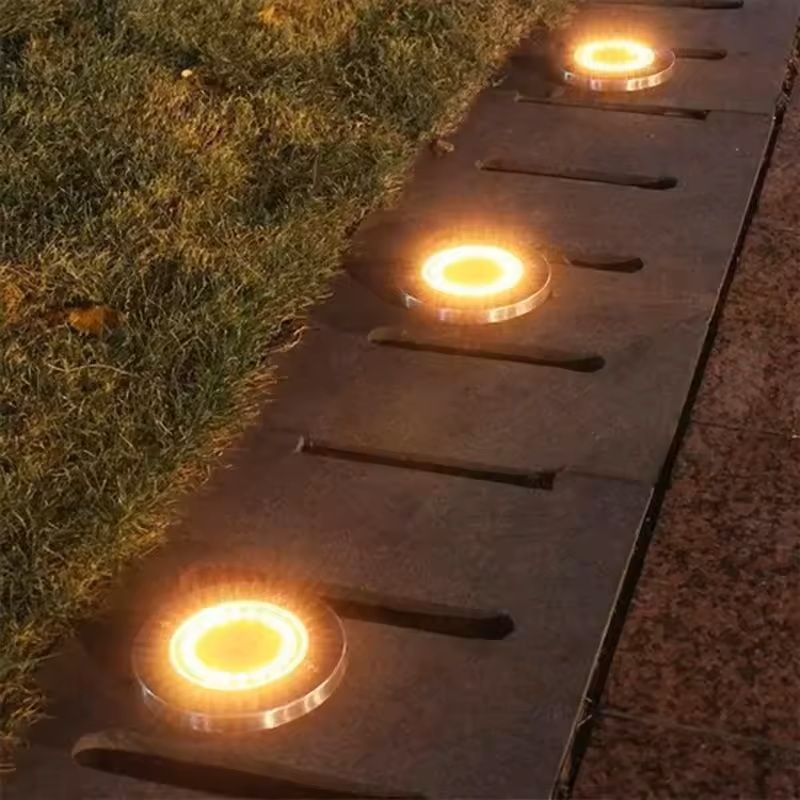 Solar Disk Lights for Outdoor Garden and Yard Decoration