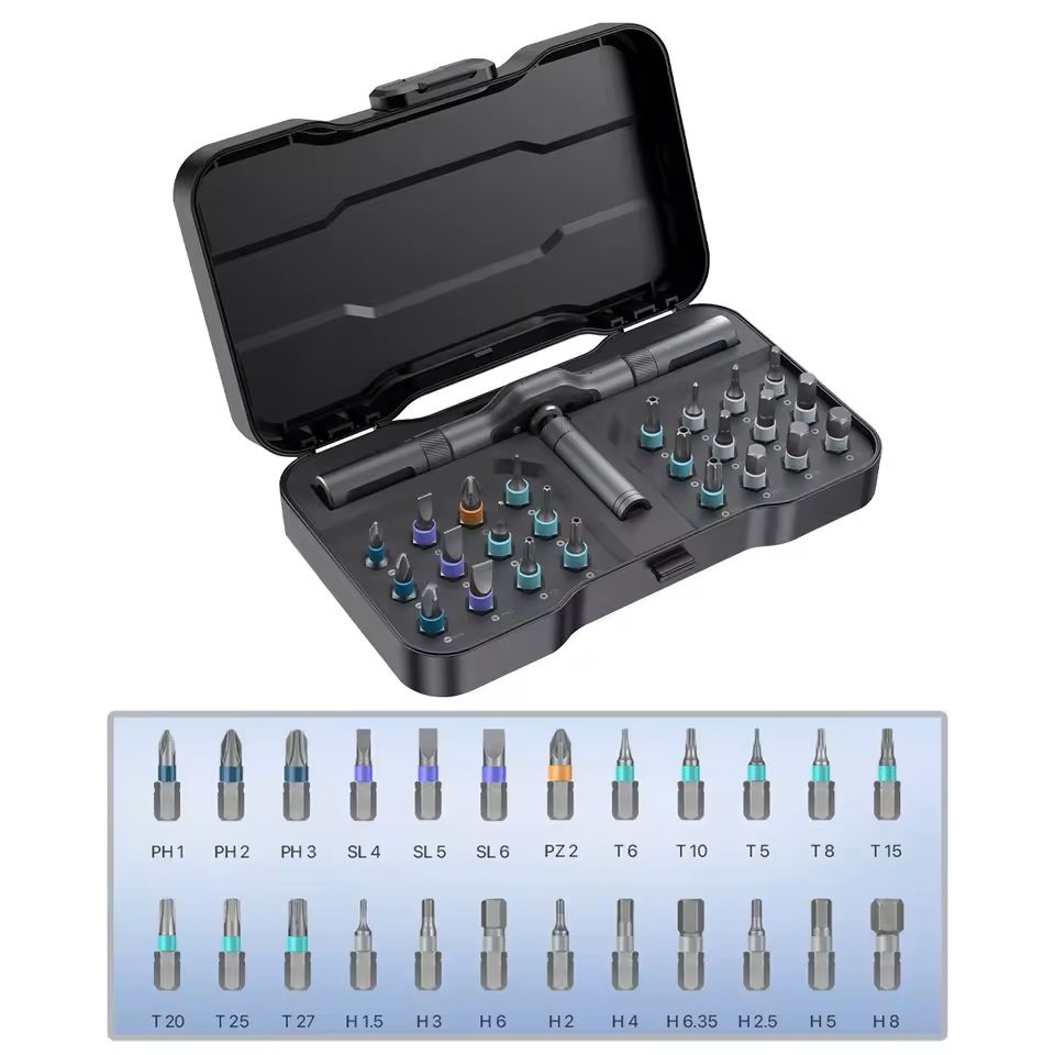 Multifunction Ratchet Screwdriver Set with Magnetic Bits