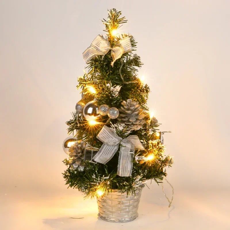 LED Mini Pine Christmas Tree Night Light – 15.7in Festive Tabletop Holiday Decoration