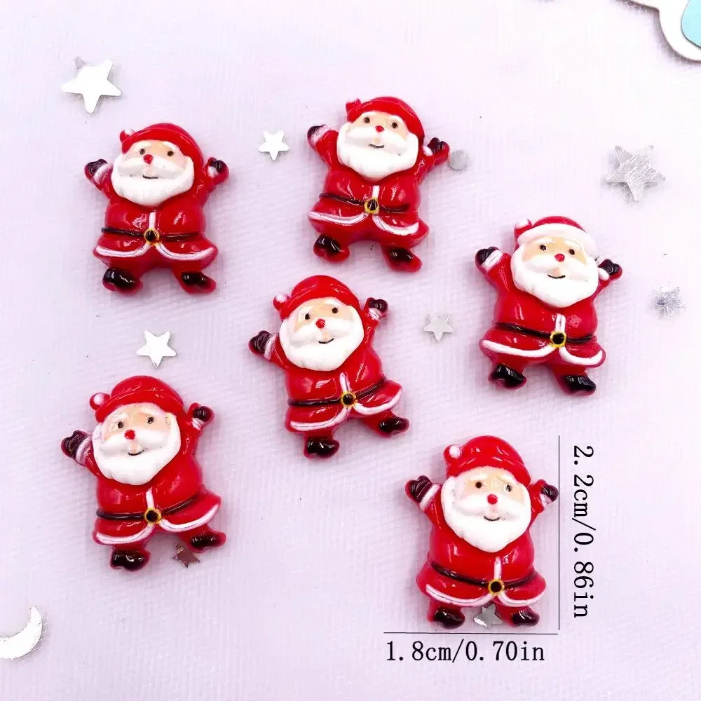 Cartoon Santa Claus Figurine, Resin Flatback Stone, DIY Bow Accessories, Red Series Christmas Decor, Holiday Scrapbook
