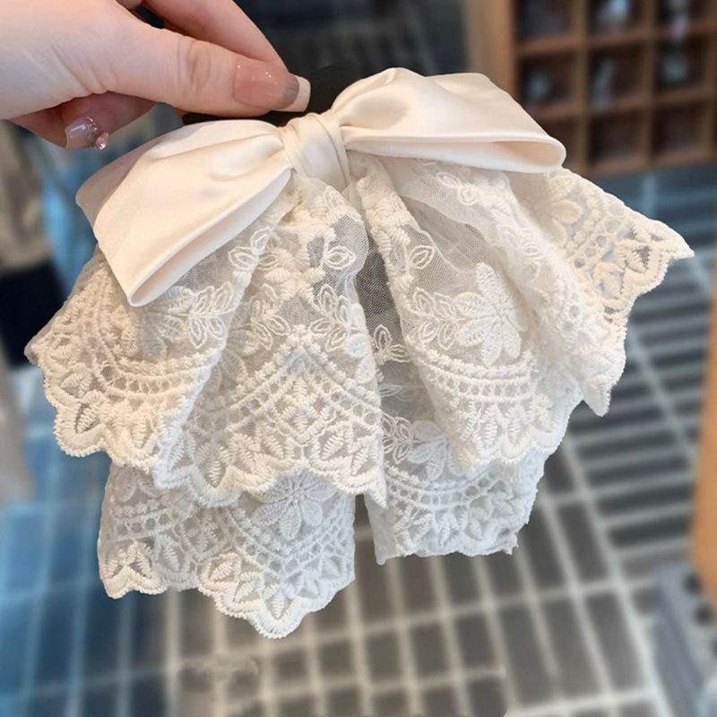 Romantic Lace Bow Ponytail Clip - Elegant Lace Bow Hairpin for Chic Hair Styling