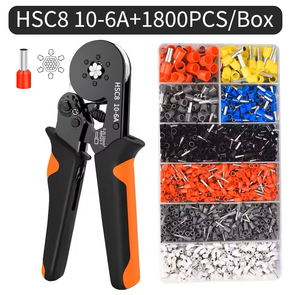 Self-Adjusting Hexagonal Ferrule Crimping Tool Kit