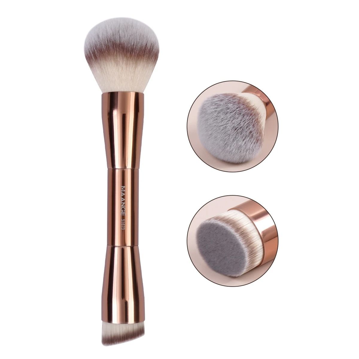 Maange Makeup Brushes Double Head Foundation Powder Concealer Blusher Bronzer Makeup Brush